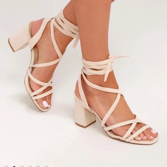 COPY - Lulus nude wrap around heels - Picture 1 of 1